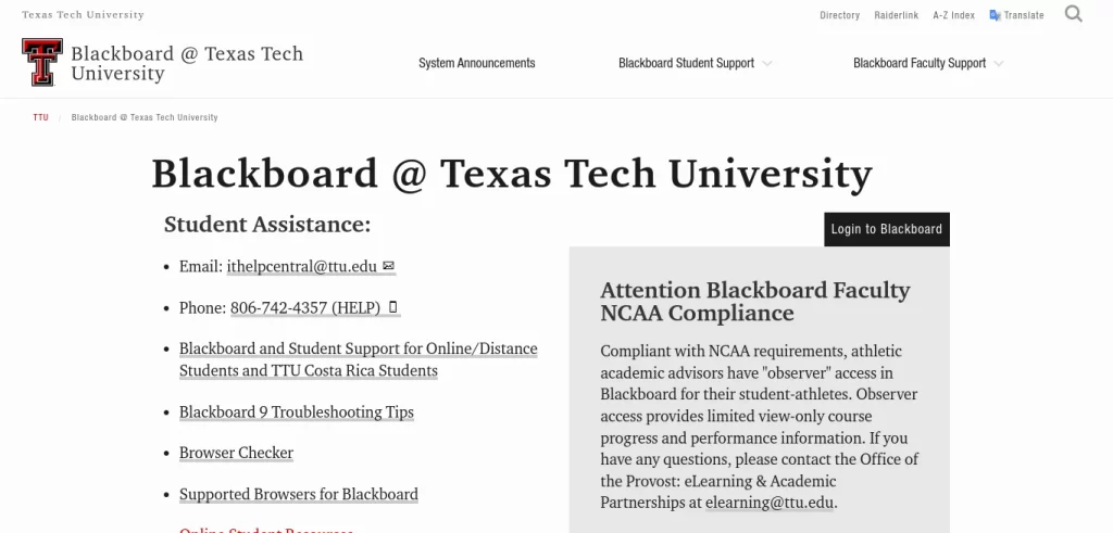 How to log in to TTU Blackboard efficiently